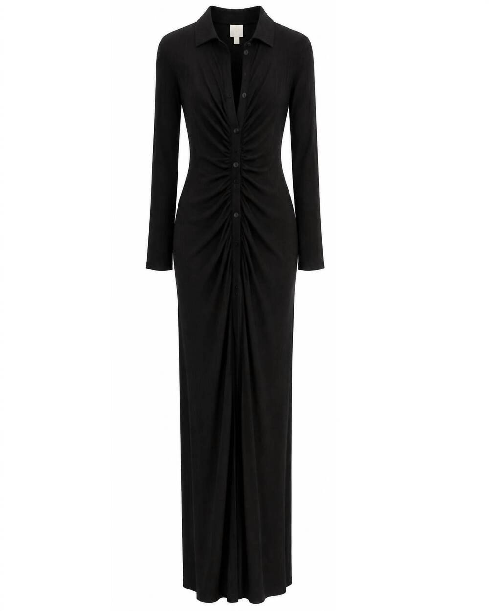 NEW LAQUEEN women's long-sleeve maxi dress in black